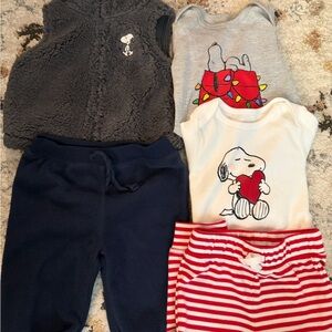 Snoopy Baby Clothing bundle 9 months jumping beans